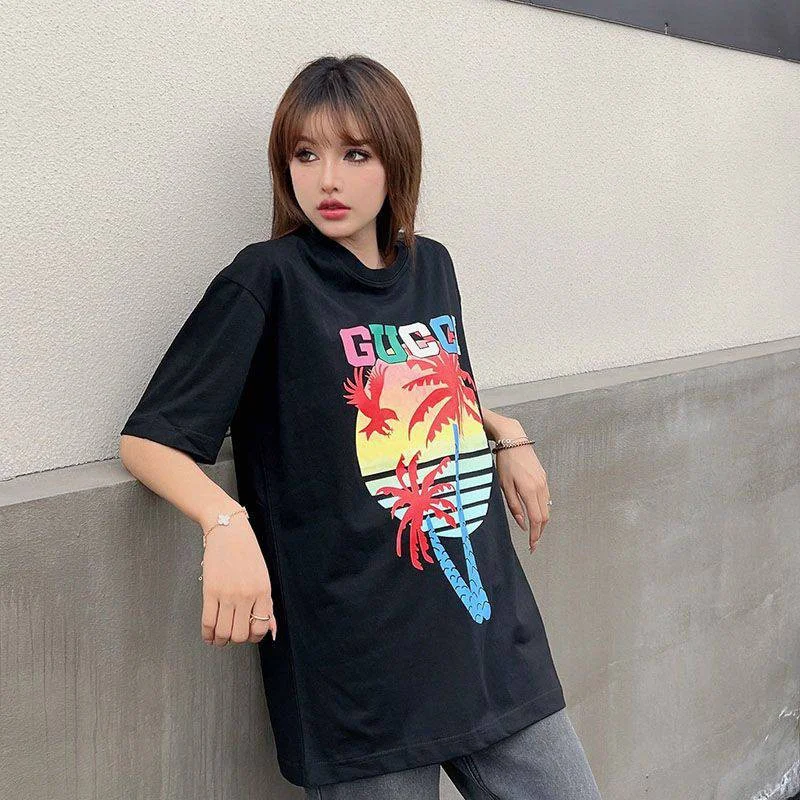 21AW新作グッチ ヤシ コットン Tシャツ 偽物 guc81693