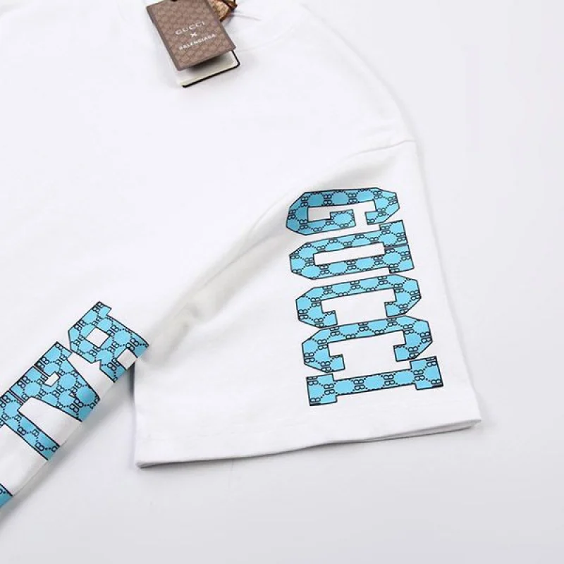 人気No1グッチ バレンシアガ コピー ロゴ ホワイト Tシャツ gue27260