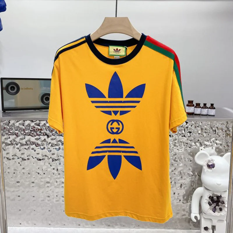 21-22AW ディダス×グッチ コットン ジャージ Tシャツ コピー gue57855
