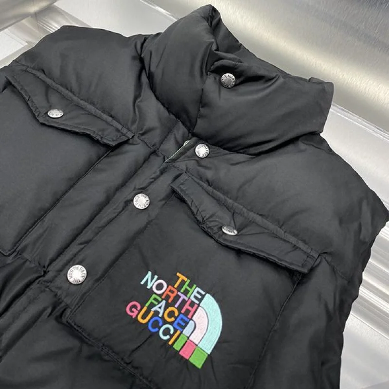 最安値挑戦コラボ♪ ノースフェイス グッチ 偽物 ダウンベスト gue87599