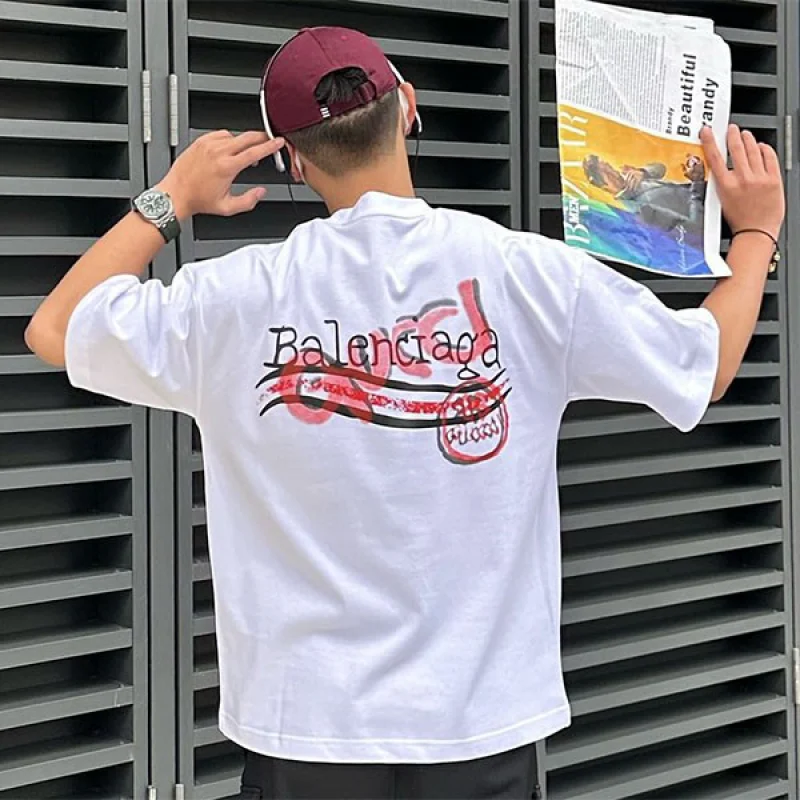 グッチ×バレンシアガ コラボ コピー クルーネック Tシャツ guf01259