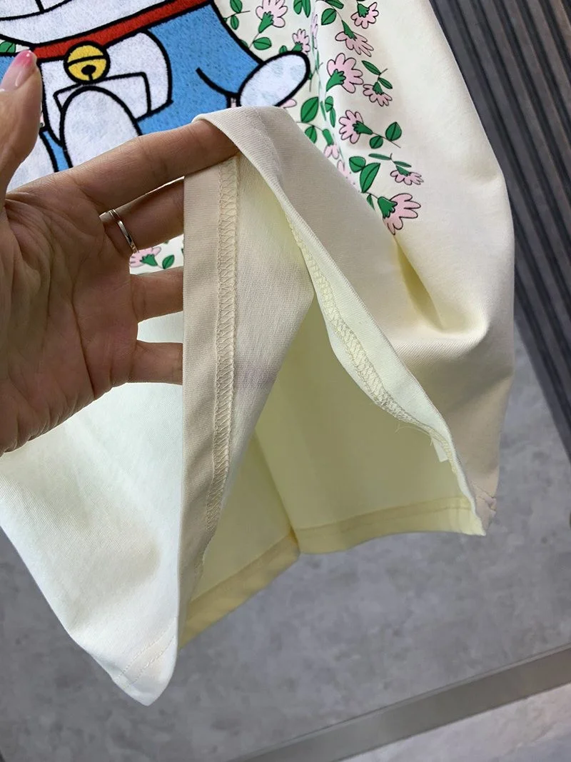 《大人気》ドラえもんx グッチ 偽物 オーバーサイズ Tシャツ guh99279