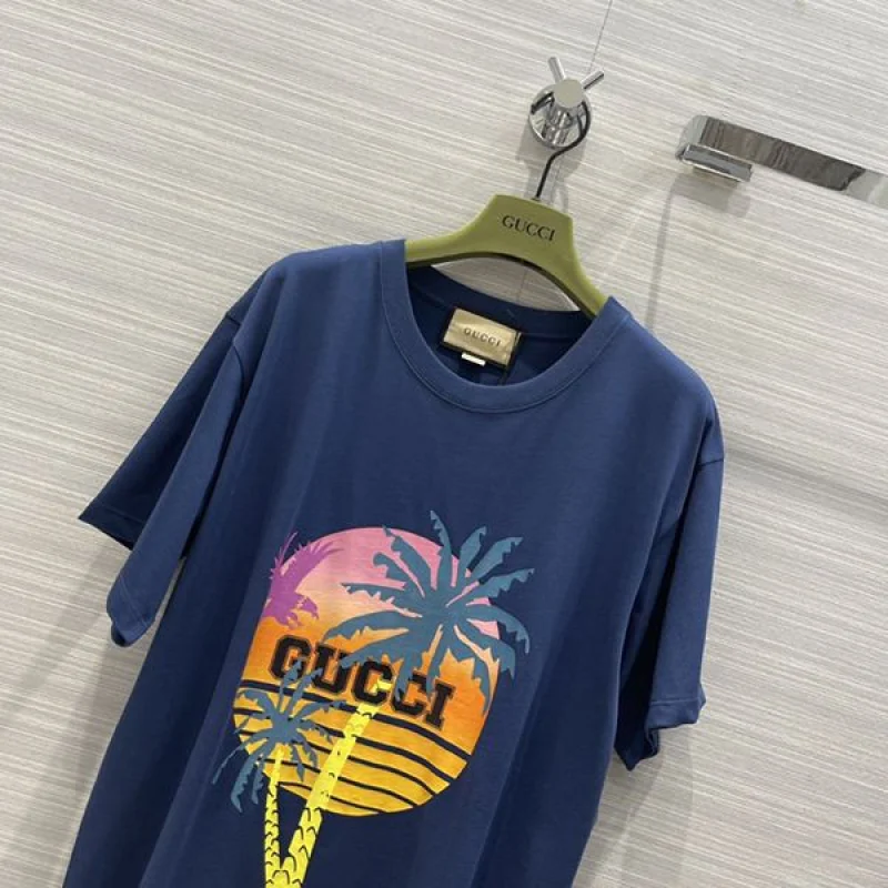 完売必至【グッチ】パームツリー コットン ジャージー Tシャツ コピー gui88097