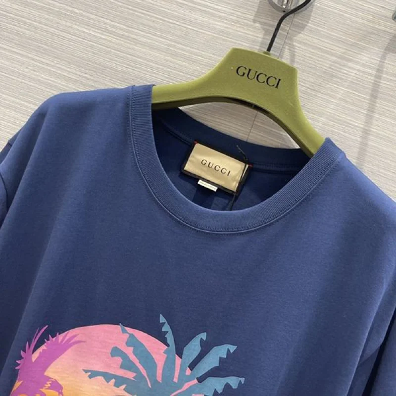 完売必至【グッチ】パームツリー コットン ジャージー Tシャツ コピー gui88097
