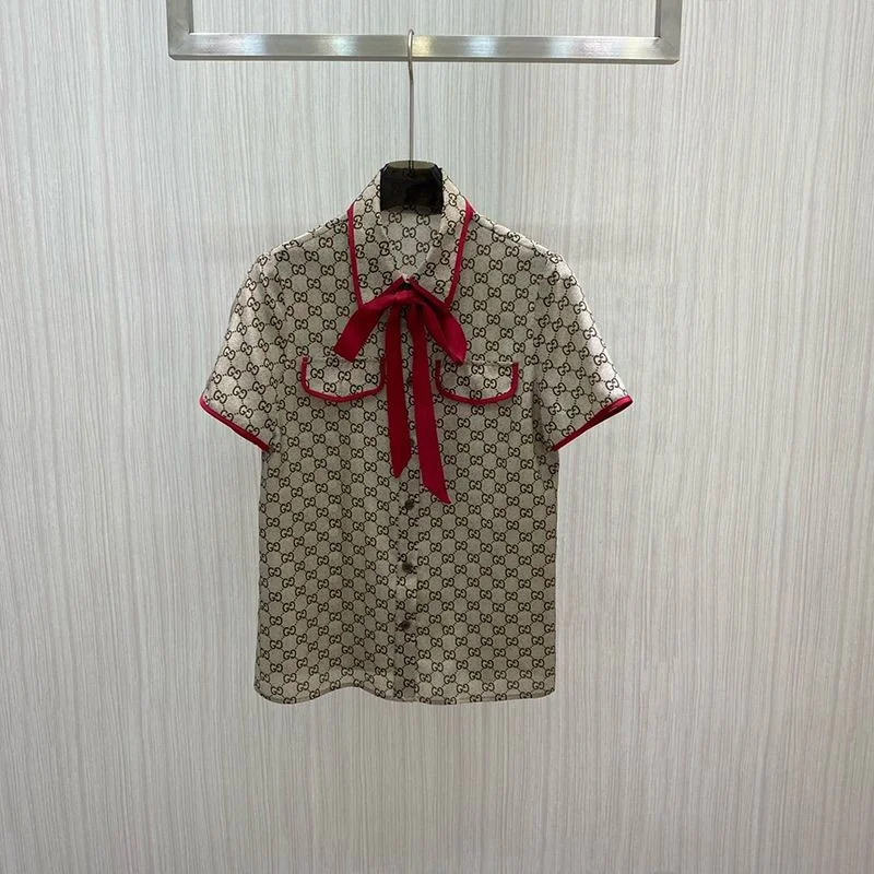 春夏新作【人気】グッチ☆ボーリングシャツ コピー パオナップル 半袖 GGロゴ guj07517