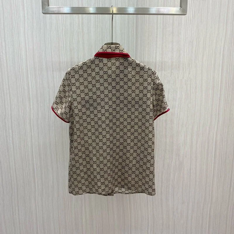 春夏新作【人気】グッチ☆ボーリングシャツ コピー パオナップル 半袖 GGロゴ guj07517