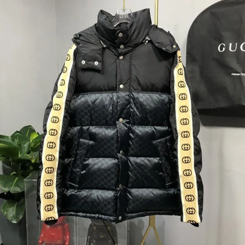 希少 グッチ GGコットン キャンバス ダウンジャケット コピー guj38675