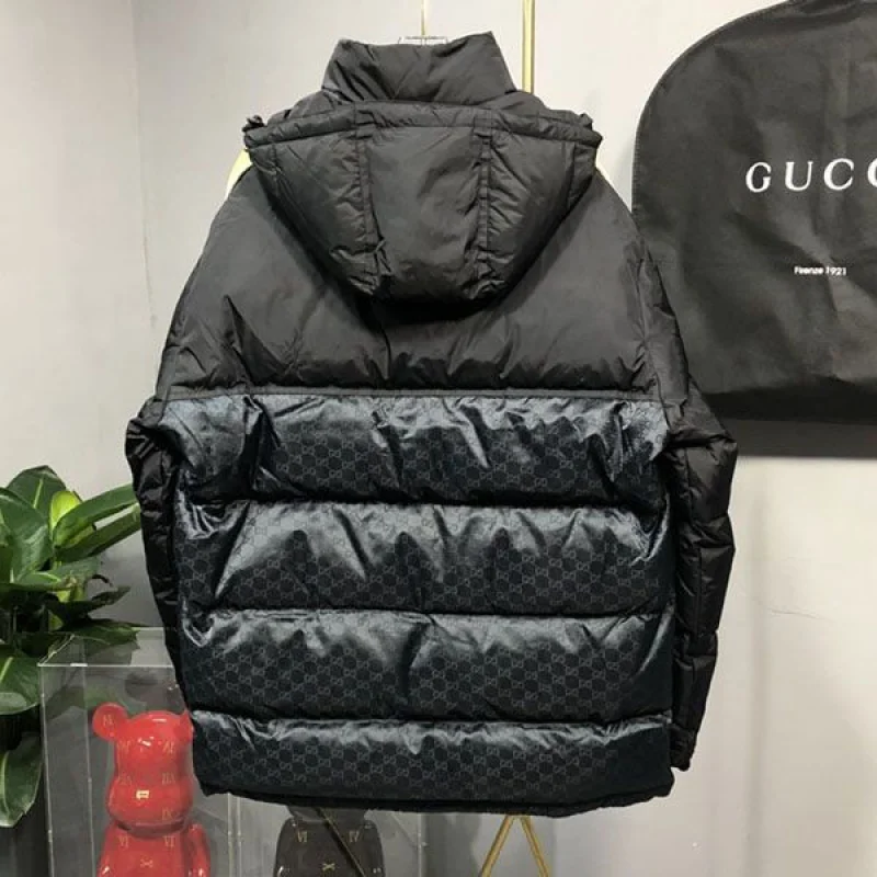 希少 グッチ GGコットン キャンバス ダウンジャケット コピー guj38675