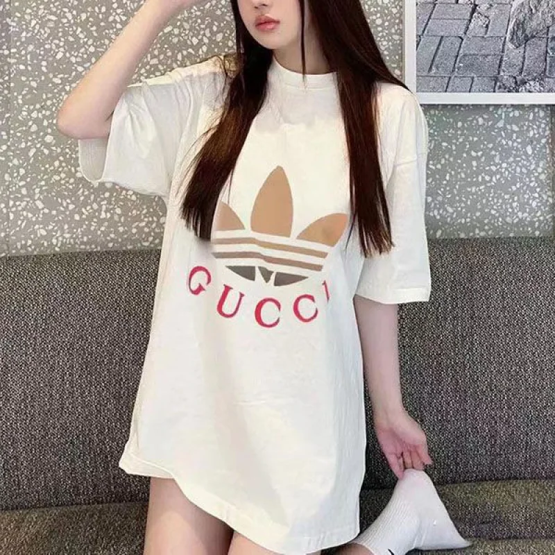 最安値挑戦 グッチ×adidas オーバーサイズ コットン コピー Tシャツ gul17263