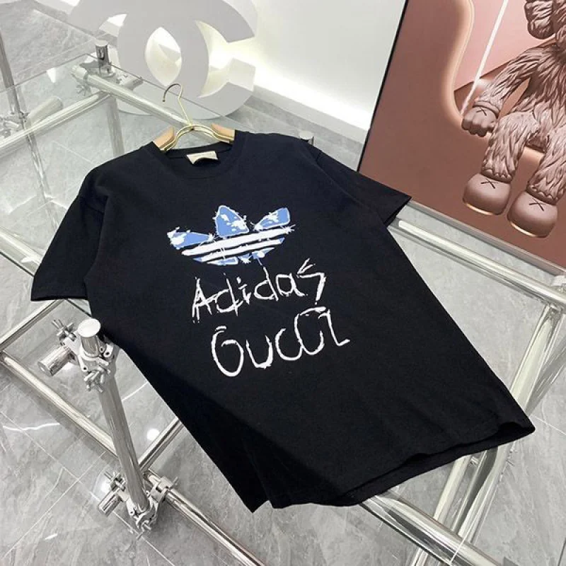 ブティック♪adidas x グッチ コットン 偽物 Tシャツ gul99522