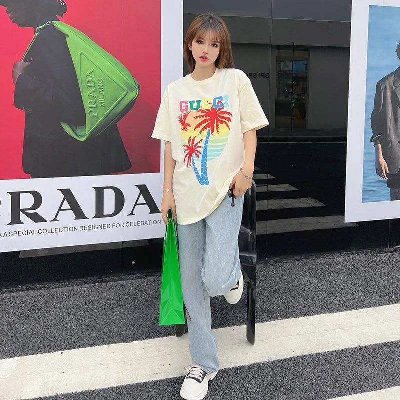 一目惚れ♪グッチ ヤシ コットン Tシャツ コピー guo68402