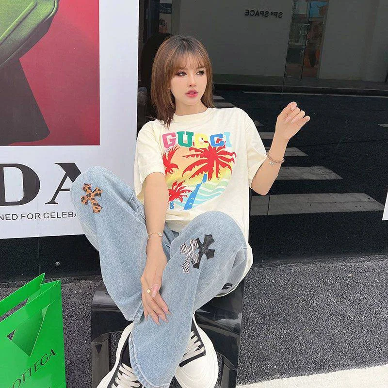 一目惚れ♪グッチ ヤシ コットン Tシャツ コピー guo68402
