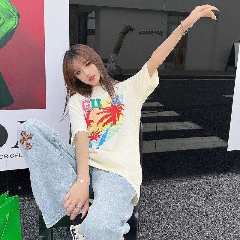 一目惚れ♪グッチ ヤシ コットン Tシャツ コピー guo68402