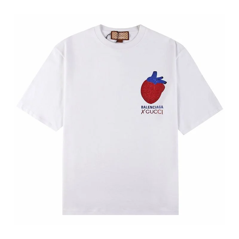 21AW新作グッチ×バレンシアガ 心臓ロゴ Tシャツ 偽物 ホワイト gup35988