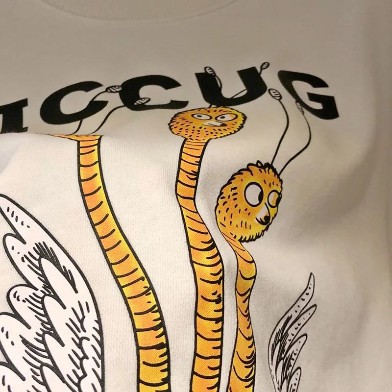 春もの新作 【グッチ】Freya Hartas ICCUG 偽物プリント フーディー guq49627