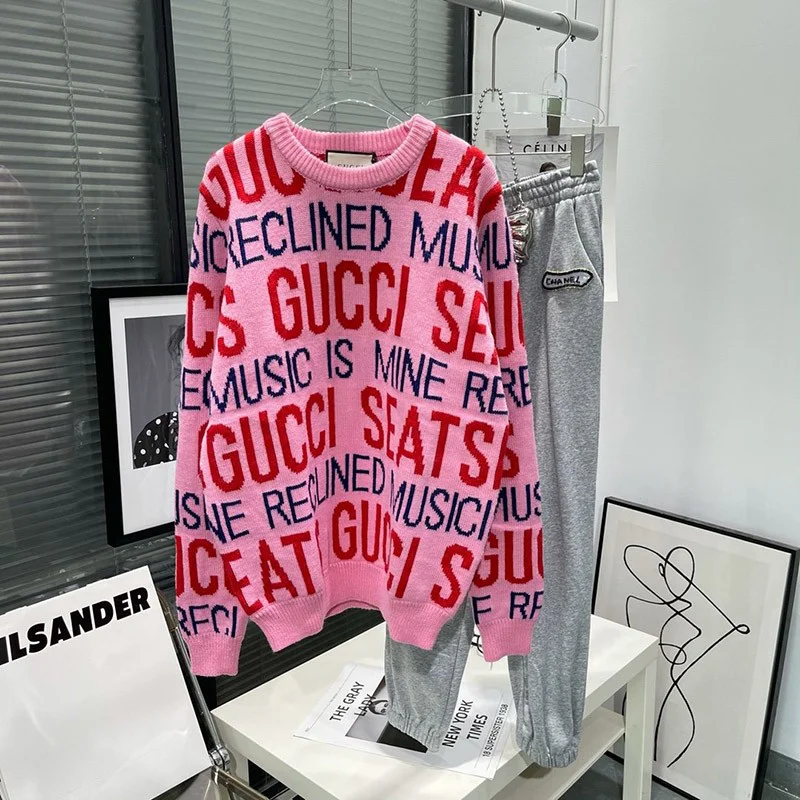 日本未入荷 グッチ 100周年 セーター ウール トップス コピー ロゴ プレタ gur11055