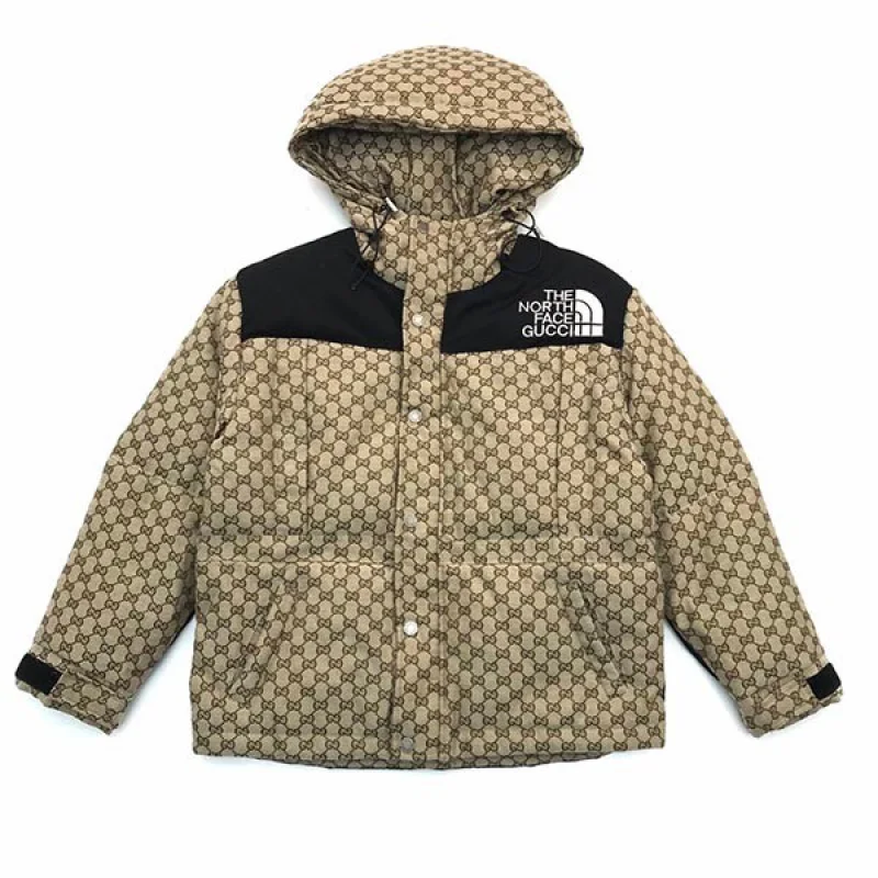 日本未入荷コラボ★ノースフェイス×グッチ スーパーコピー GGモノグラムダウンジャケット gur22252
