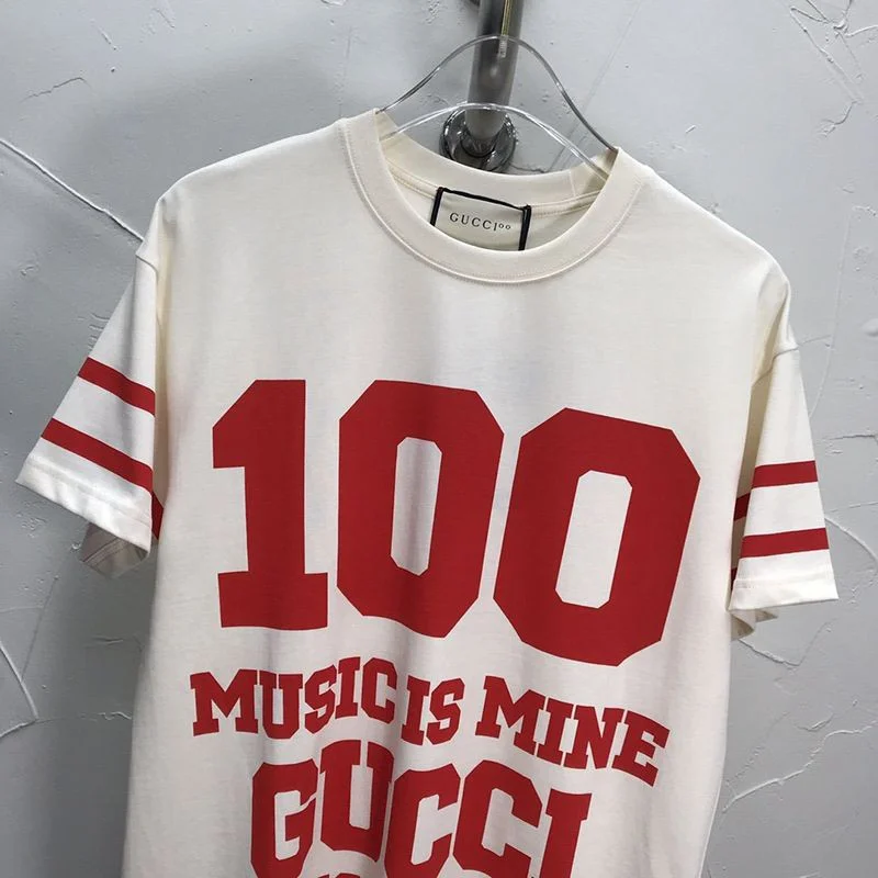 ★日本!!人気!100周年記念★グッチ★Tシャツ コピー コットン クルーネック ストライプ gur83366