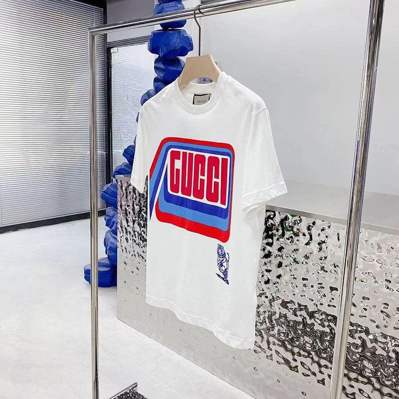定番人気☆グッチ ロゴ コットンTシャツ パロディ バックフラワーアップリケ gus01791