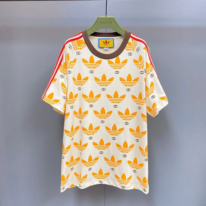 世界中で大人気♪ディダス×グッチ コットン ジャージ Tシャツ コピー gus90660