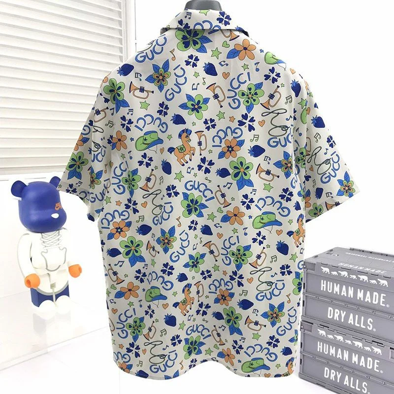 日本未入荷グッチ ジオメトリック プリント ボウリングシャツ コピー 上下セット gus96467