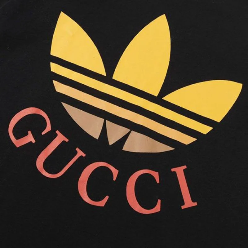 可愛い グッチ×adidas オーバーサイズ コットン Tシャツ 偽物 gut20579