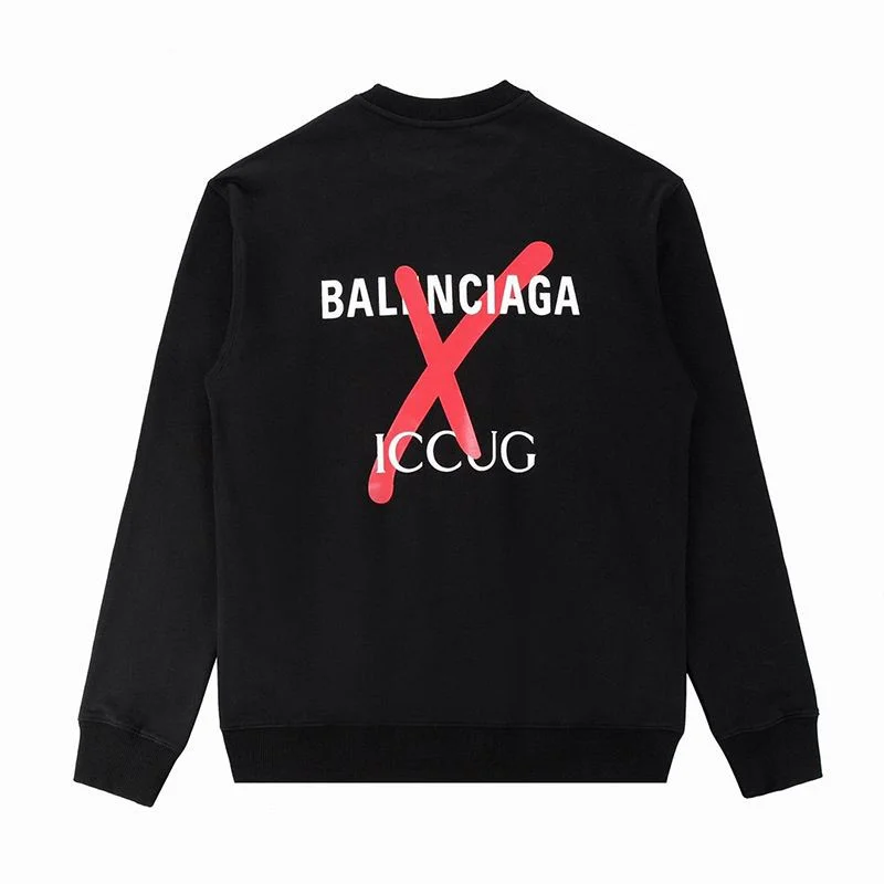 【日本未発売】グッチ×バレンシアガ 偽物 ブラック コットンスウェットシャツ guu33391