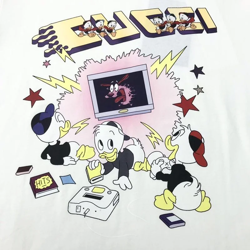 人気急上昇☆Disney x グッチ コピー コラボ・ドナルドイラストTシャツ♪ guv00523