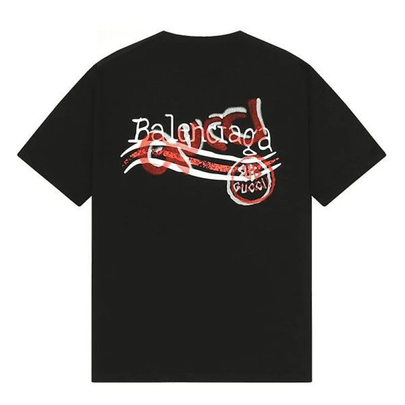 ★日本!!人気!グッチ×バレンシアガ コラボ 偽物 クルーネック Tシャツ guv58011