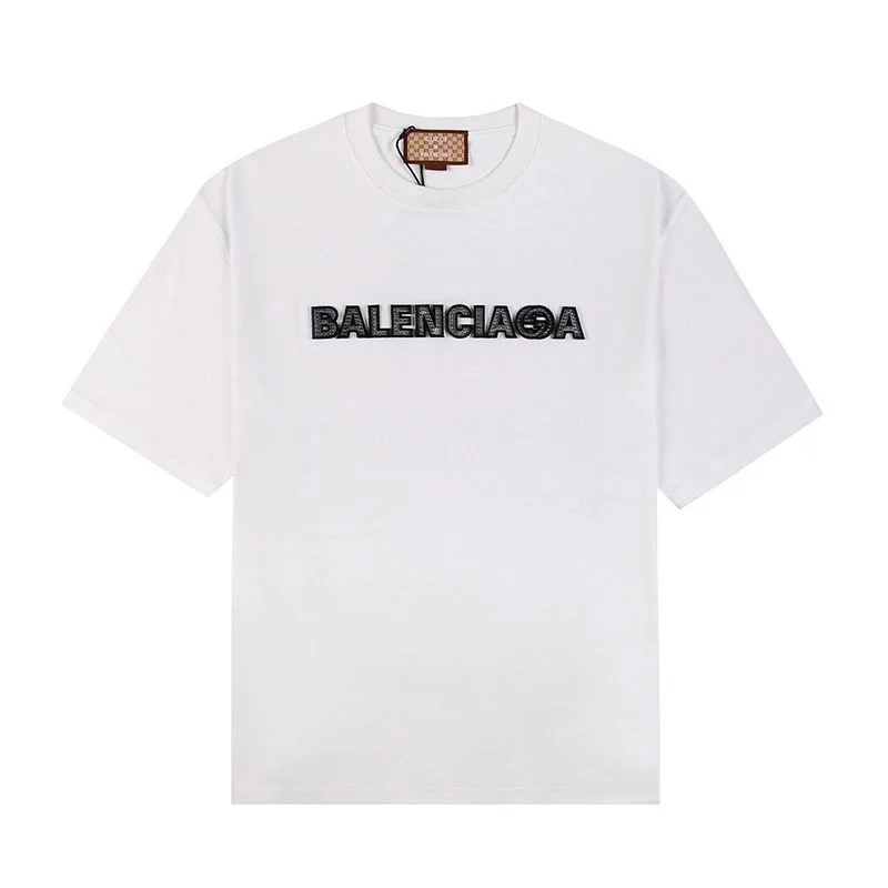 目を惹くカラーバレンシアガ×グッチ コピー ブラックロゴ★ホワイトTシャツ guv81493