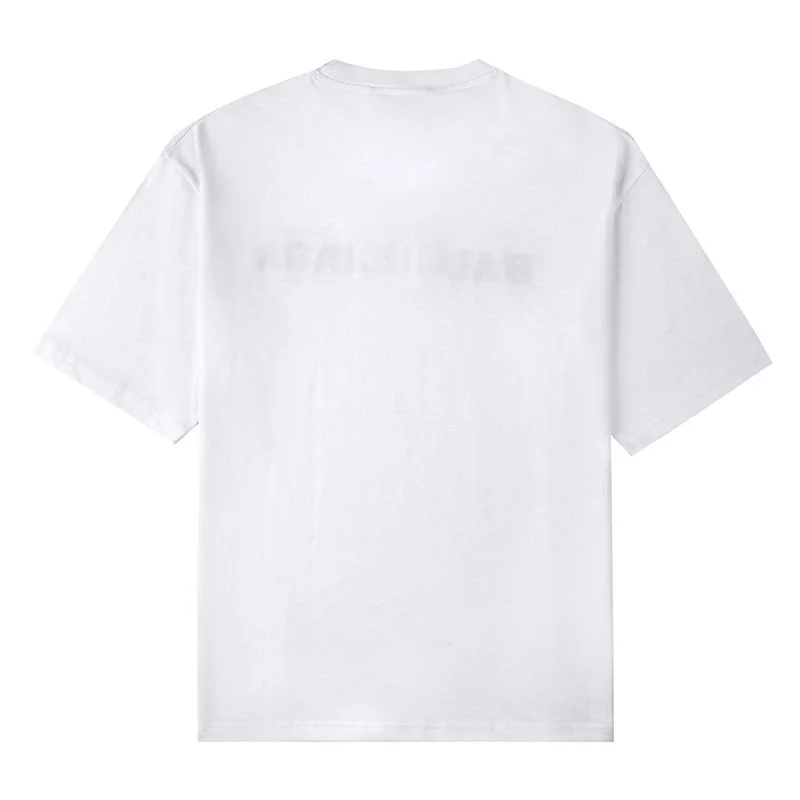 一目惚れ♪バレンシアガ×グッチ 偽物 ブラウンロゴ★ホワイトTシャツ guw80192