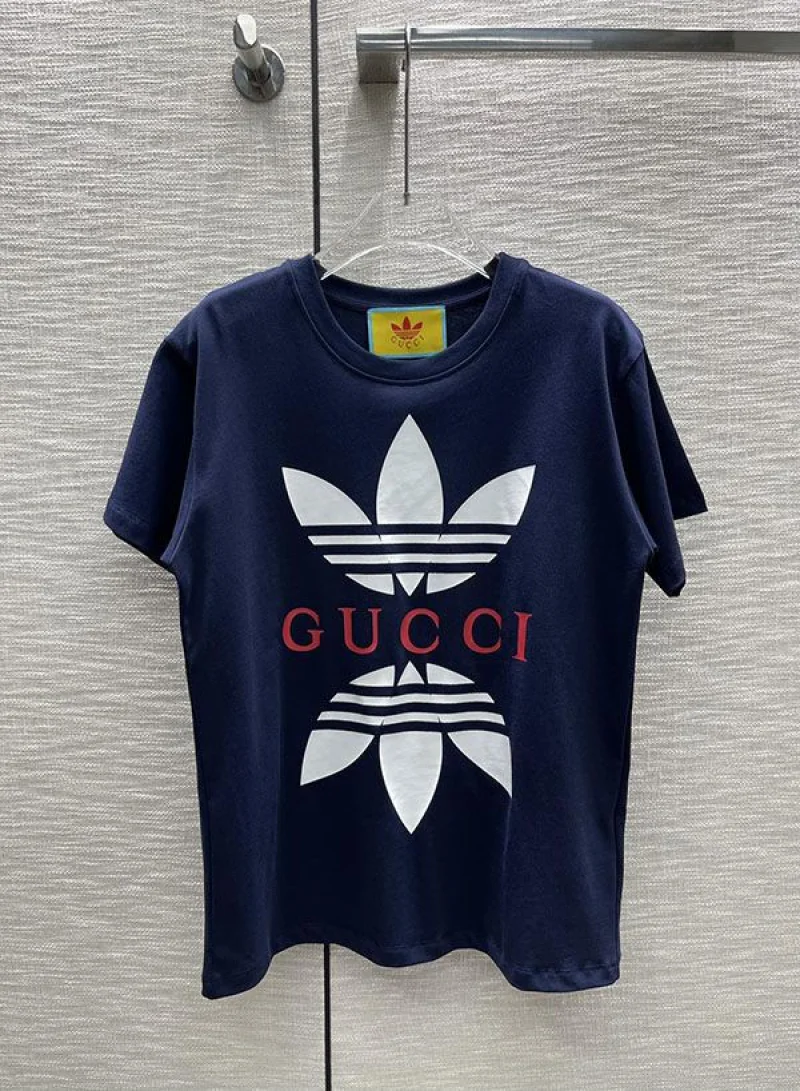 超話題! ディダス×グッチ コットン ジャージ Tシャツ コピー guy15669