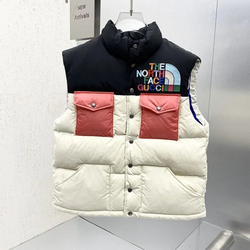 大人気!!新色コラボ♪ ノースフェイス グッチ ダウンベスト 偽物 guy59311