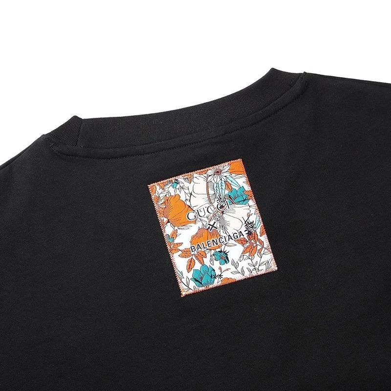 春もの新作バレンシアガ×グッチ 偽物 ブラック ロゴ Tシャツ guz47800