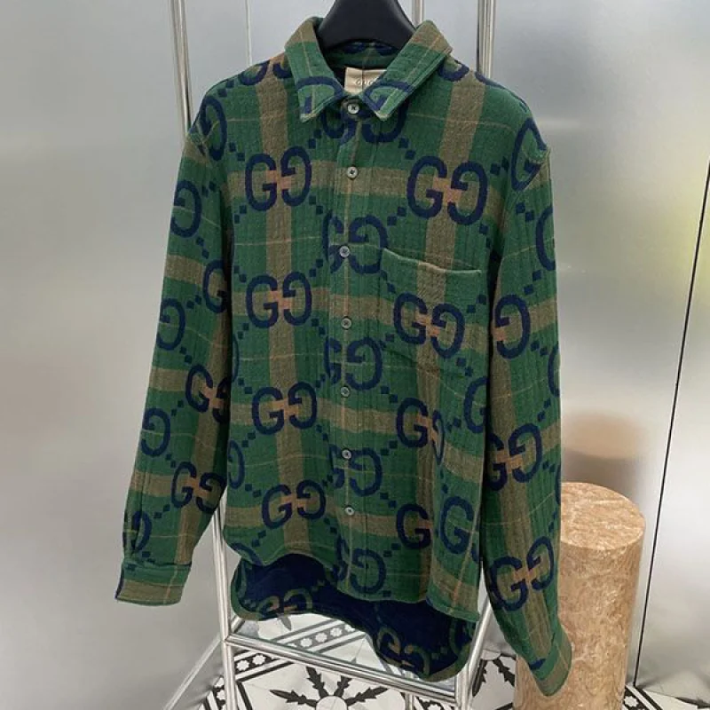 グッチ GG タータンチェック ウール シャツ コピー guz50681