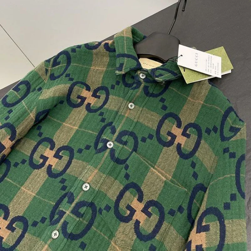 グッチ GG タータンチェック ウール シャツ コピー guz50681