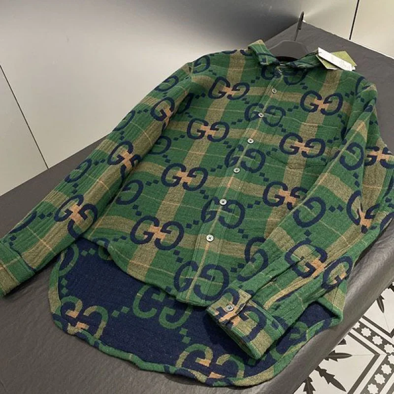 グッチ GG タータンチェック ウール シャツ コピー guz50681