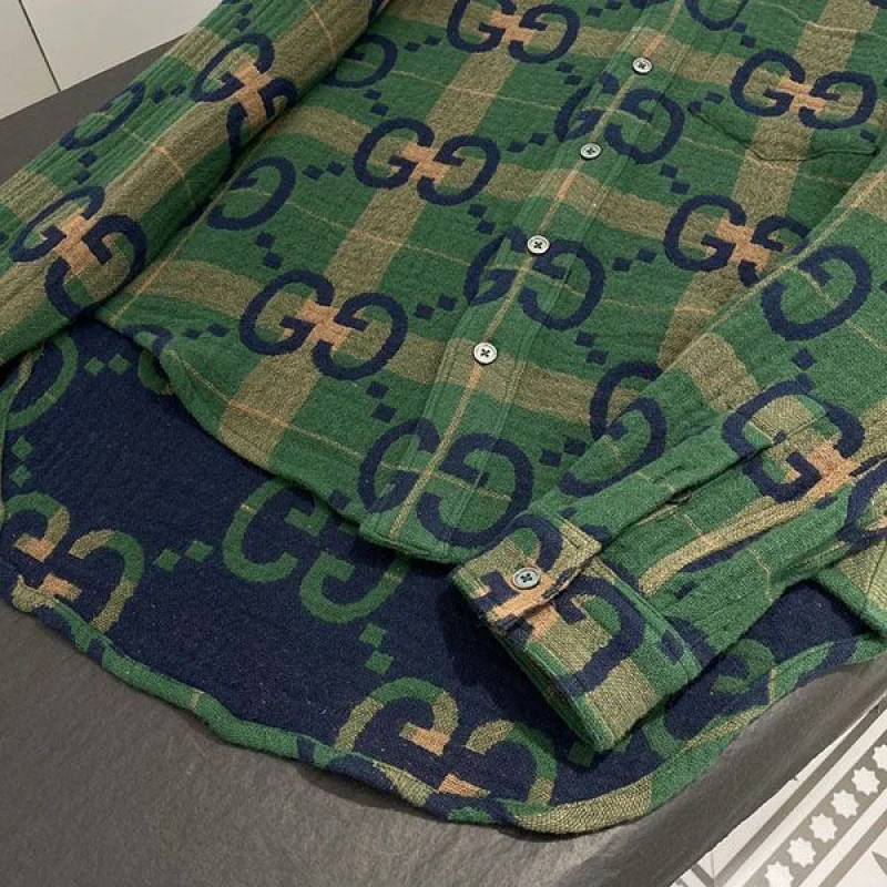 グッチ GG タータンチェック ウール シャツ コピー guz50681