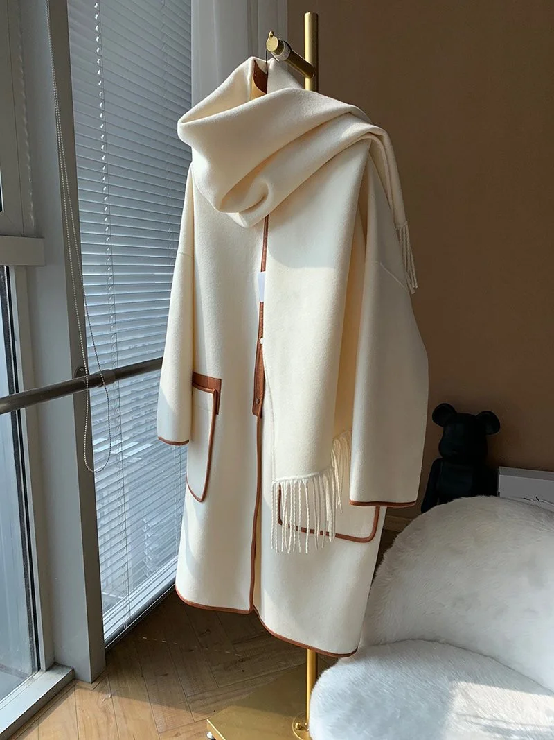 21AW新作 エルメス 2021FW 雑誌掲載 コート カシミヤ ノーカラー 偽物ブラウン era05924