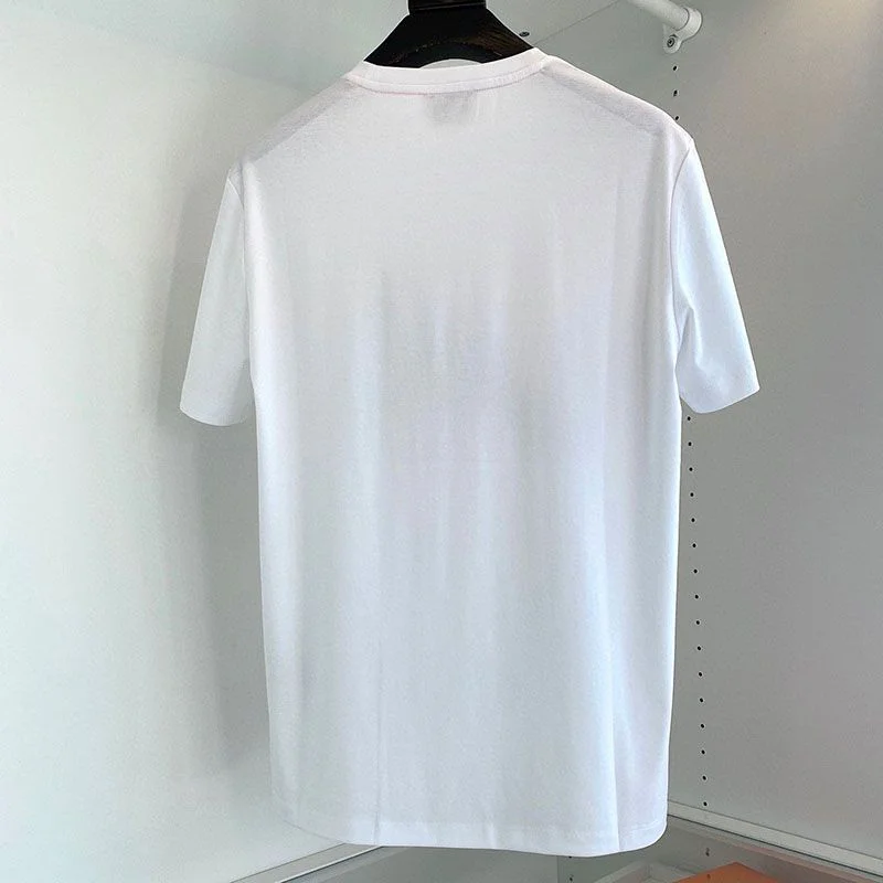 追跡付き発送【エルメス】レザーパッチロゴ コットン Tシャツ コピー erc28435