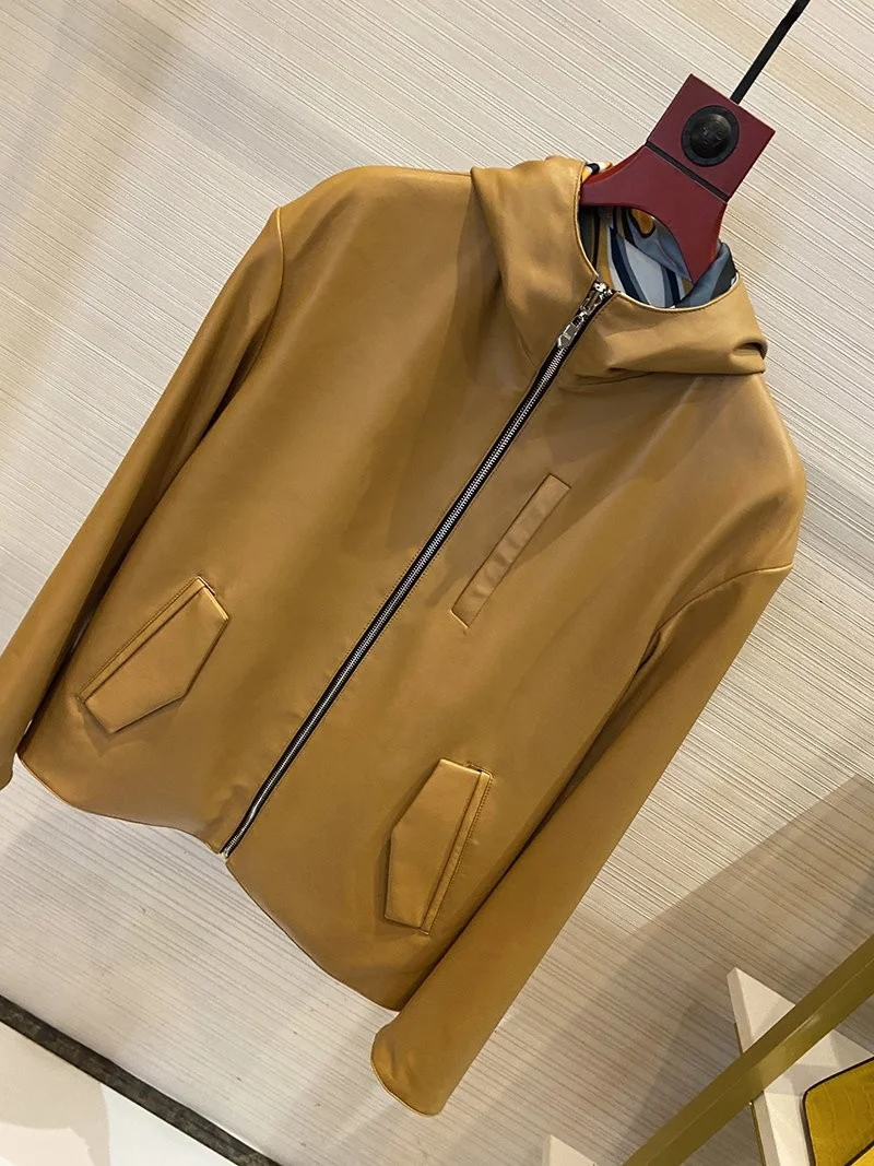 秋冬新作 エルメス レザー ジャケット コピー ディアスキン ☆両面着用可能☆ erf28548