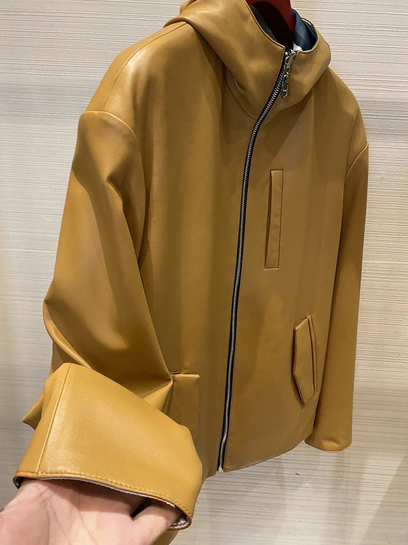 秋冬新作 エルメス レザー ジャケット コピー ディアスキン ☆両面着用可能☆ erf28548