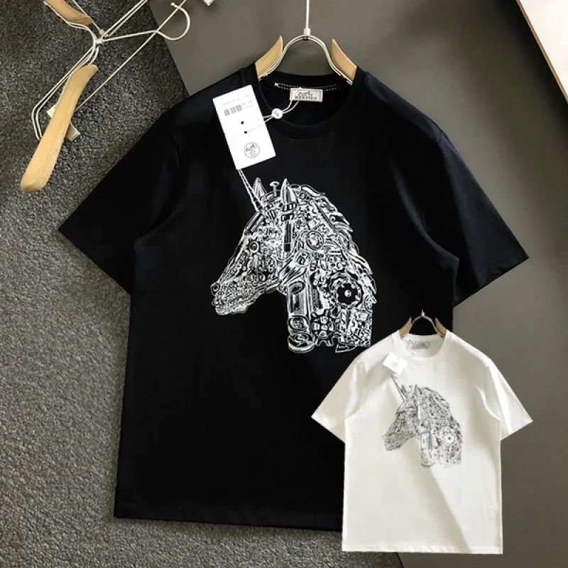 人気急上昇エルメス 半袖 Tシャツ スーパーコピー H刺繍 コットン err31105