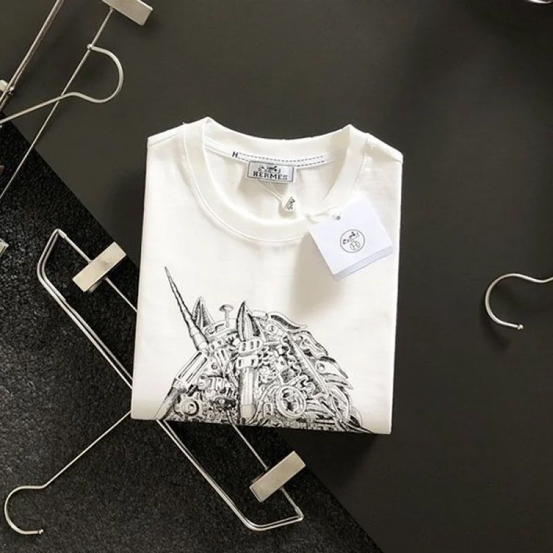 人気急上昇エルメス 半袖 Tシャツ スーパーコピー H刺繍 コットン err31105