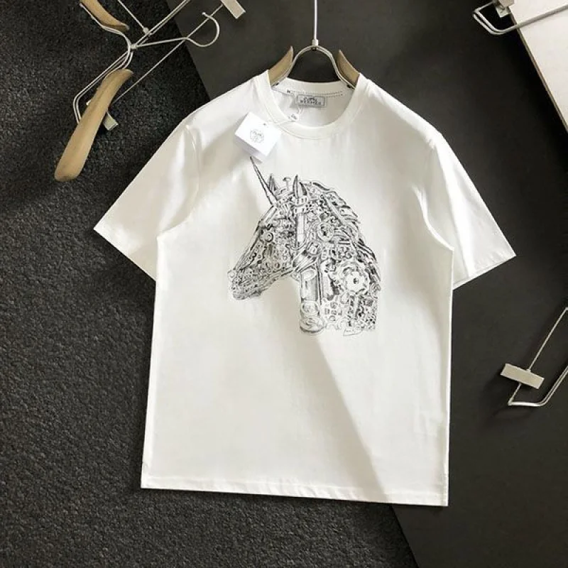 人気急上昇エルメス 半袖 Tシャツ スーパーコピー H刺繍 コットン err31105