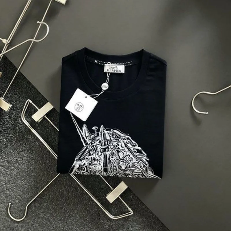 人気急上昇エルメス 半袖 Tシャツ スーパーコピー H刺繍 コットン err31105