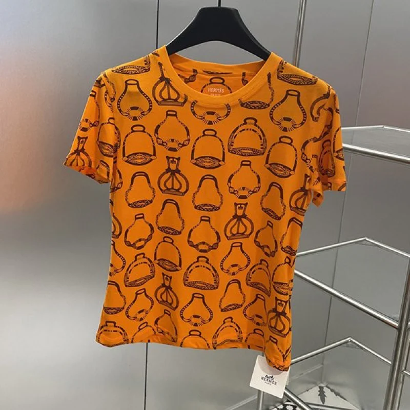 入手困難品！エルメス プリントTシャツ 偽物 err18050