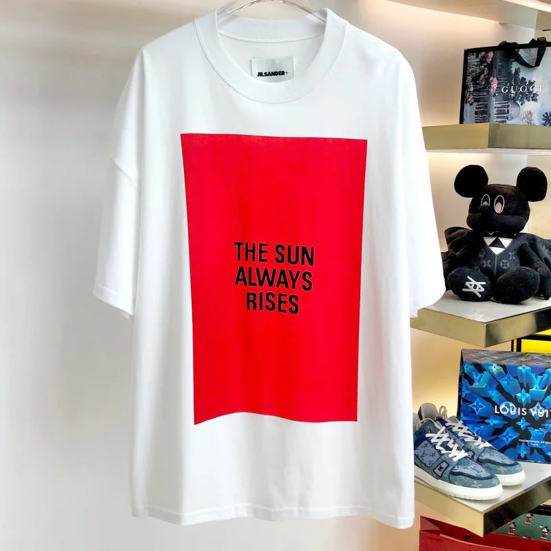一目惚れ♪ジルサンダー Tシャツ コピー ロゴ プリント コットン 送関込み 2色 Jib98301