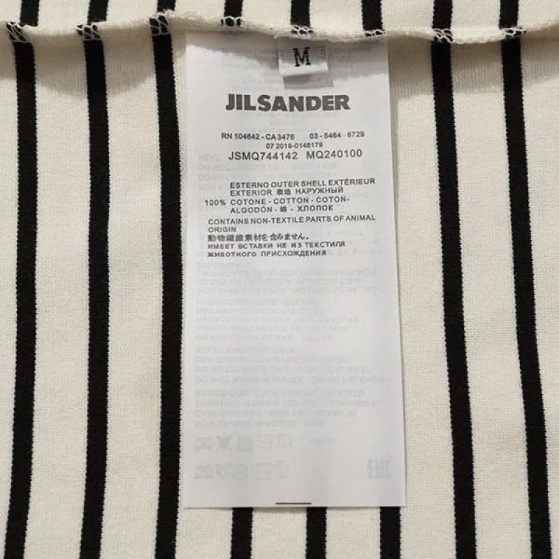 大人気《ジルサンダー コピー》半袖ストライプTシャツ★バックロゴ入り Jiy97640