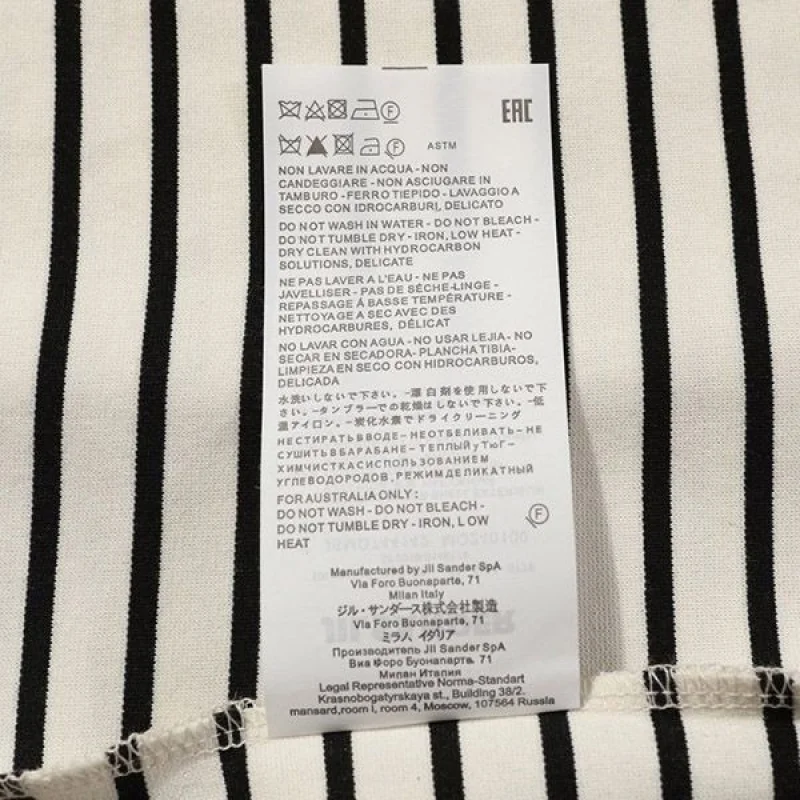 大人気《ジルサンダー コピー》半袖ストライプTシャツ★バックロゴ入り Jiy97640